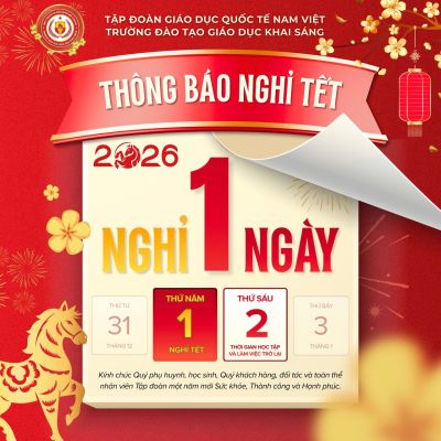 KHAI S&Aacute;NG EDUCATION TH&Ocirc;NG B&Aacute;O LỊCH NGHỈ TẾT DƯƠNG LỊCH 2026